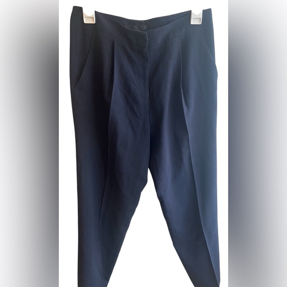 Jenni Kayne Navy Straight Leg Pleated Tapered Trousers Dress Pant Size 2 - Picture 1 of 5